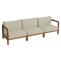 Kona 3-Piece Outdoor Patio Teak Wood Modular Sofa Set