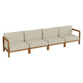 Kona 4-Piece Outdoor Patio Teak Wood Modular Sofa Set