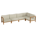 Kona L-Shaped Outdoor Patio Teak Wood Modular Sofa