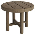 Eleni 20-Inch Round Outdoor Patio Teak Wood Side Table