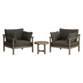 Eleni 3-Piece Outdoor Patio Teak Wood Furniture Set