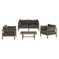 Eleni 4-Piece Outdoor Patio Teak Wood Sofa Set