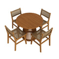 Rowe 5-Piece Outdoor Patio Teak Wood Dining Set