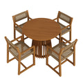 Reed 5-Piece Outdoor Patio Teak Wood Dining Set
