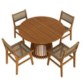 Rowe 5-Piece Outdoor Patio Teak Wood Dining Set