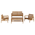 Hayden 4-Piece Outdoor Patio Teak Wood Furniture Set
