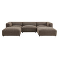 Auren 5 Piece Lattice Bouclé Upholstered Modular Sectional