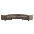 Auren 5 Piece Lattice Bouclé Upholstered Modular Corner Sectional
