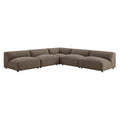 Auren 5 Piece Lattice Bouclé Upholstered Modular Corner Sectional