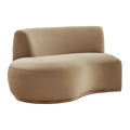 Rialta Curved Left-Arm Performance Velvet Sectional Loveseat