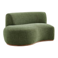 Rialta Curved Left-Arm Slub Weave Fabric Sectional Loveseat