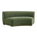 Rialta Curved Armless Slub Weave Fabric Sectional Loveseat