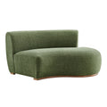 Rialta Curved Right-Arm Slub Weave Fabric Sectional Loveseat