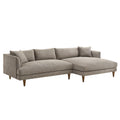 Zoya Right-Facing Down Filled Overstuffed Boucle Sectional Sofa