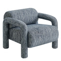 Quill Patterned Woven Fabric Accent Chair
