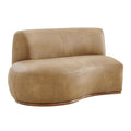 Rialta Curved Left-Arm Vegan Leather Sectional Loveseat