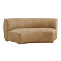 Rialta Curved Armless Vegan Leather Sectional Loveseat