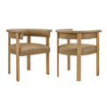 Imogen Premium Vegan Leather Barrel Dining Chairs Set of 2