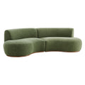 Rialta 2 Piece Curved Slub Weave Fabric Sectional Sofa