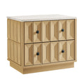 Mabry 23 Inch Geometric Faceted Two Drawer Nightstand