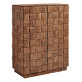 Duskin 39 Inch Geometric Block Design Tall Storage Cabinet