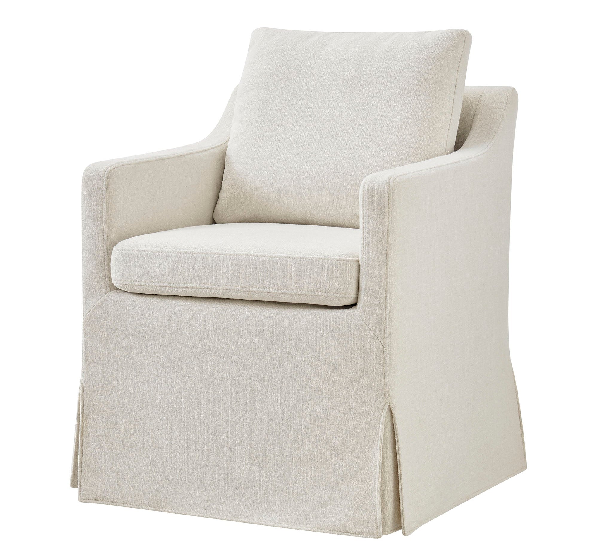 Serene Slipcovered Performance Fabric Dining Armchair - Gray
