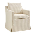 Serene Slipcovered Striped Fabric Dining Armchair