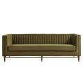 Devote 93 Inch Performance Velvet Channel Tufted Sofa