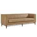 Devote 93 Inch Vegan Leather Channel Tufted Sofa