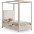 Estoril Linen Textured Fabric Upholstered Twin Bed (3 Boxes)