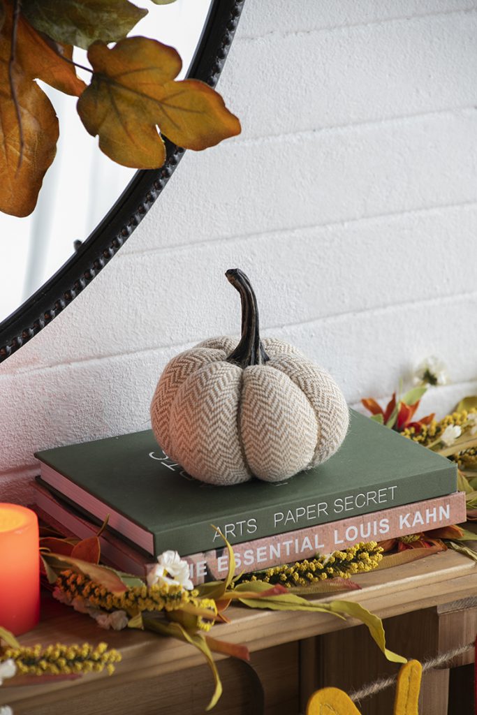 Set of 4 Chevron Fabric Pumpkins – Fall/Harvest Décor
