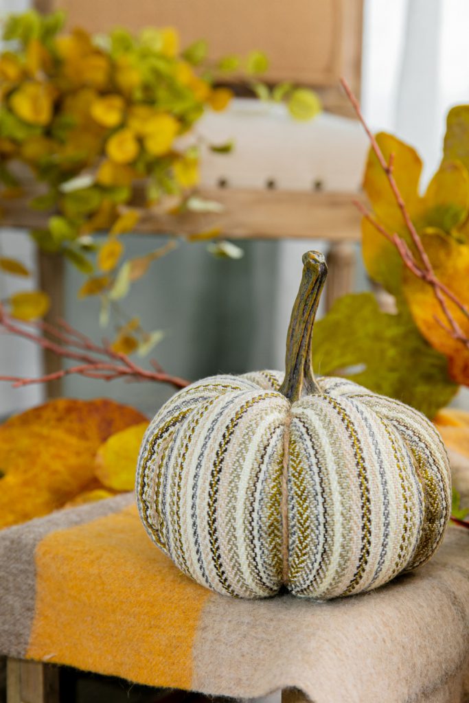 Set of 4 Fabric Weighted Pumpkins – Fall/Harvest Décor
