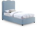 Fantine Light Blue Linen Textured Fabric Upholstered Twin Bed