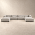 Auren 6 Piece Lattice Bouclé Upholstered Modular Sectional