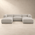 Auren 5 Piece Lattice Bouclé Upholstered Modular Sectional