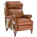 Richard Genuine Leather Manual Recliner in Saddle