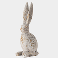Weathered Cement Cream Rabbit Statue