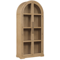 Corva Solid Wood, Oak Veneer And Stainless Steel Storage Cabinet