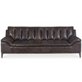 Kandor Leather Stationary Sofa in Black