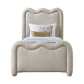 Fortuna Chenille Fabric Upholstered Twin Bed (3 Boxes)