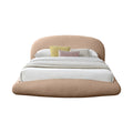Francesca Beige Teddy Fabric Upholstered Floating King Bed (3 Boxes)