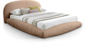 Francesca Beige Teddy Fabric Upholstered Floating Queen Bed (3 Boxes)