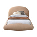 Francesca Beige Teddy Fabric Upholstered Floating Twin Bed (3 Boxes)