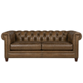 Chester Tufted Stationary Sofa in Brown