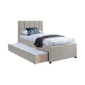 Godfrey Linen Textured Fabric Upholstered Twin Trundle Bed