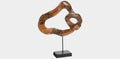 Carved Teak Swirl Sculpture