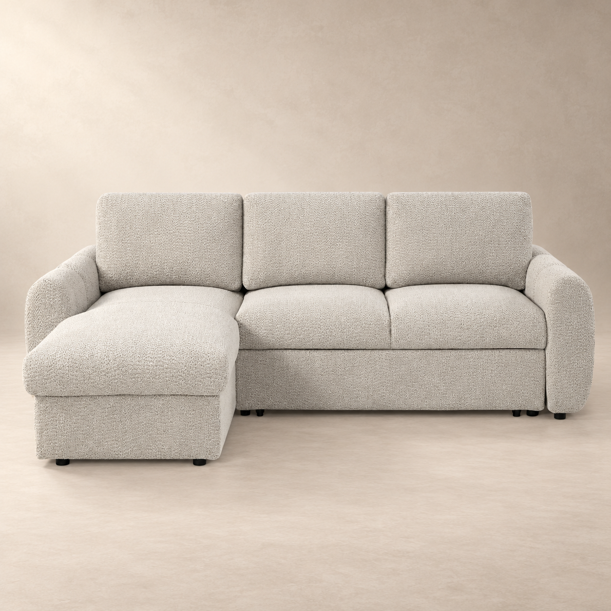 Nuriel Boucle Sectional Sofa w/Sleeper & Storage