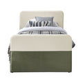 Honora Olive Velvet Upholstered Twin Trundle / Storage Bed