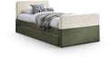 Honora Olive Velvet Upholstered Twin Trundle / Storage Bed