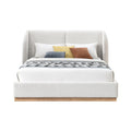 Ilaria Cream Boucle Fabric Upholstered King Bed (3 Boxes)